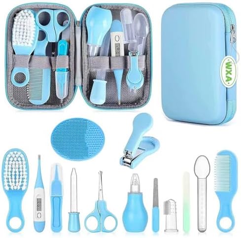 Baby Grooming Kit, Infant Safety Care Set with Hair Brush Comb Nail Clipper Nasal Aspirator,Baby Essentials Kit for Newborn Girls Boys by WXA