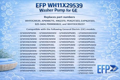 EFP WH11X29539 for GE Washer Drain Pump Assembly Water Removal Pumps with Filter and Seal Parts for GE Washing Machines Front & Top Load Laundry Clothes Washers Machine - Image 7