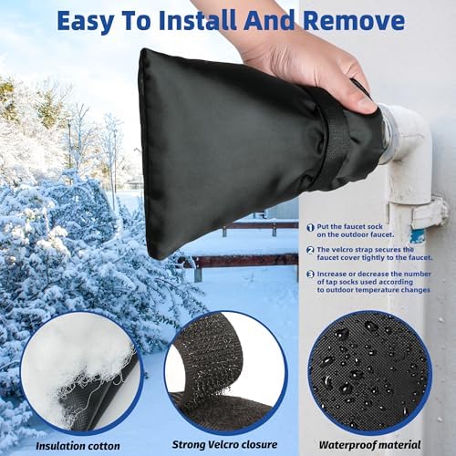Outdoor Faucet Covers for Winter 4 Pack Reusable (Velcro) - Image 4