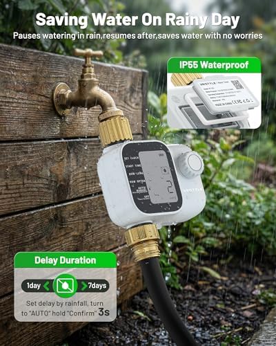 [All-New 2027] Sprinkler Timer with Brass Inlet, Unistyle Programmable Water Timer for Garden Hose, IP55 Waterproof Hose Timers with Manual and Automatic Irrigation Timers Yard Lawn Patio Heavy Duty - Image 6