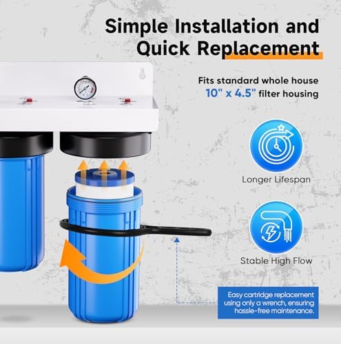 PUREPLUS 2-Stage Whole House Water Filter Reduces Chlorine, Iron, Manganese - Image 7