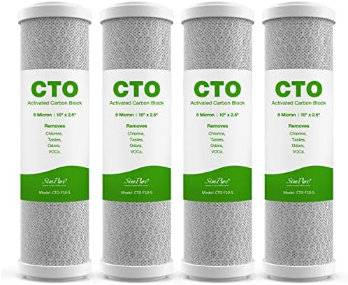 SimPure 5 Micron 10" x 2.5" Whole House CTO Carbon Sediment Water Filter by SimPure_Water
