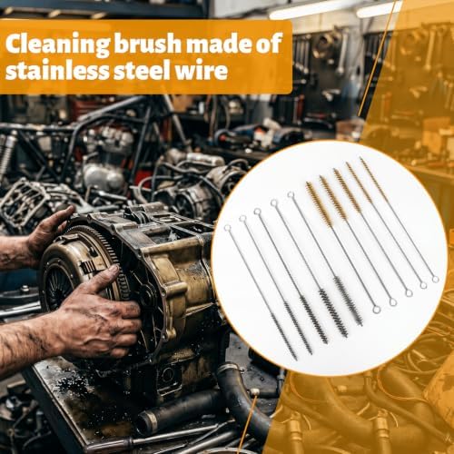 Tube Cleaning Brush,Brass Stainless Steel Engine Cleaning Brushes,12 inch Long Round Wire Pipe Cleaner for Deep Pipes (Yellow and Silver, 20 Pcs-5 Size) - Image 4