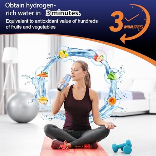 Fakllod Hydrogen Water Bottle Generator, Portable Rechargeable aquahealth Hydrogen Water, Hydrogen Water Ionizer Machine, with SPE/PEM Technology, for Home Office Travel Fitness Drinking - Image 4