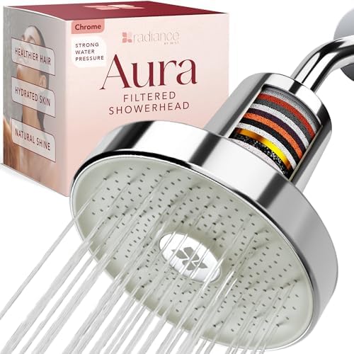 Shower Filter Head for Hard Water Improves Skin, Hair, and Nails - Large, High Output Filtered Shower Head with Filter Softens Water and Removes Chlorine and Heavy Metals, Chrome by Unknown