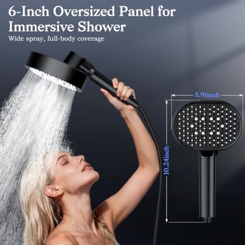 Filtered Shower Head with Handheld, High Pressure 4 Mode Black Shower Heads - Image 2