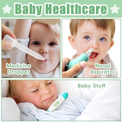 Qunlions life Baby Grooming Kit for Boys Girls Safety Newborn Nursery Essentials Grooming Set Gift for First-time Parents, Green 18 in 1 - Image 5