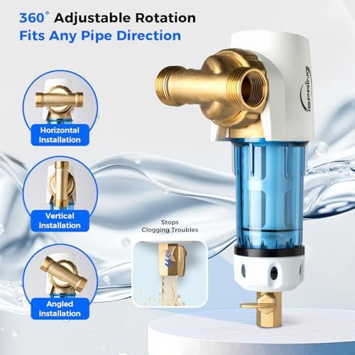 iSpring WSP50GR Spin Down Sediment Filter, 360 Rotating Head, 50 Micron - Image 4