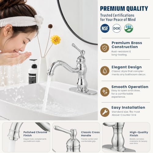 Chrome Bathroom Faucet, 360° Swivel - Image 3