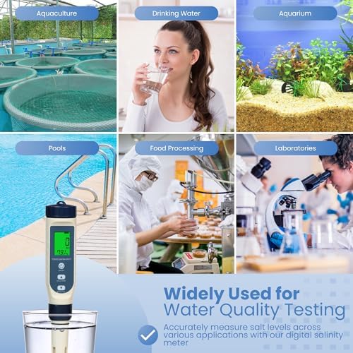 All-New 2026 Pool Salt Tester & pH Meter | Digital 5-in-1 Salinity, pH, Temperature, EC & TDS Meter for Pools, Hot Tubs, Aquariums, Hydroponics, and Drinking Water – High Accuracy & Easy Calibration - Image 6