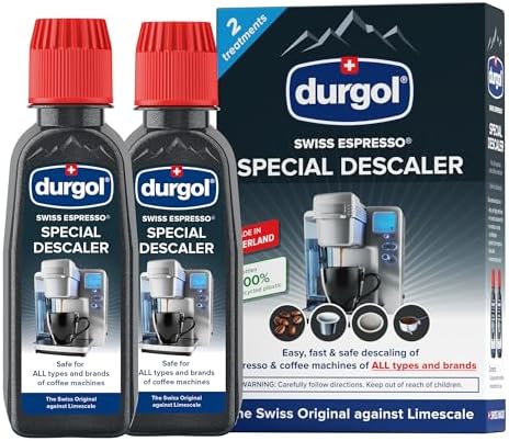 Durgol Swiss Espresso, Descaler and Decalcifier for All Brands of Espresso Machines and Coffee Makers, 4.2 Fluid Ounces (Pack of 2) by Durgol