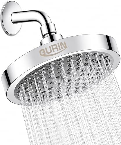 GURIN Shower Head - Luxury Polished Chrome Finish - Rain Showerhead 6 Inch by GURIN