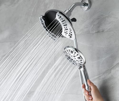 INAVAMZ 2 in 1 Shower Head with Handheld Combo High Pressure Silver 2.5 GPM - Image 2