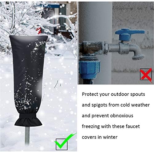 Frienda 2 Pcs Outdoor Faucet Cover for Winter Freeze Protection Large,Black - Image 3