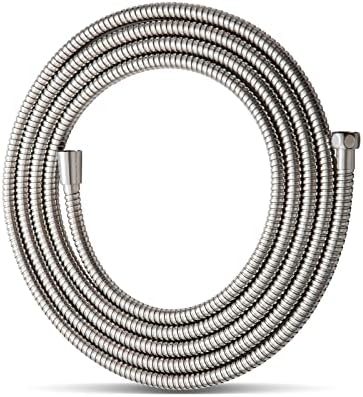 OFFO Shower Hose, 158 in Kink Free Stainless Steel Shower Hose Attachment Electroplating Handheld Shower Head Hose Flex Hoses Extension with Brass Insert & Nut for Pet Bathing Cleaning, Nickel Gray by OFFO