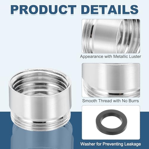 uxcell Faucet Aerator Adapter, 1/2" Female to M22 Male with Washer, 15mm Length - Image 3