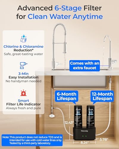 Waterdrop DLB Under Sink Water Filter System, with Faucet, Life Indicator - Image 2