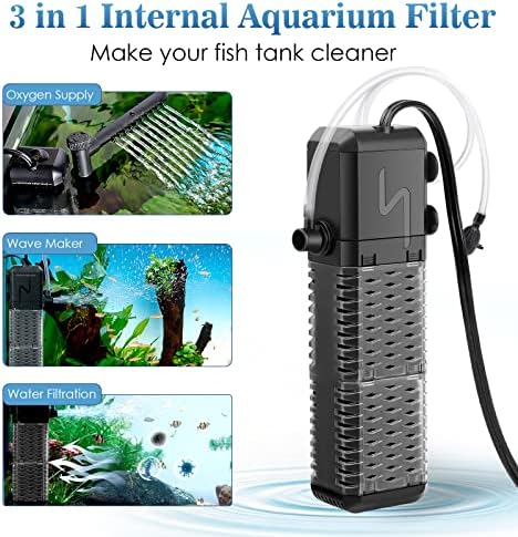 AQQA Submersible Aquarium Filter, Adjustable Flow with Aeration System - Image 2