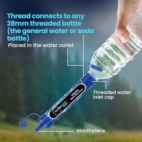 Filters-Clean Survival Water Filter Straw, 0.1 Micron Water Purifier 4 Pack - Image 4