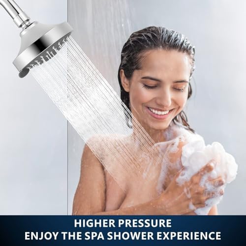 2 Pack High Pressure Shower Head - 5 Spray Modes Powerful Pressure Boosting Showerhead For Bathroom - High Flow Fixed Showerheads (Chrome) - Image 6