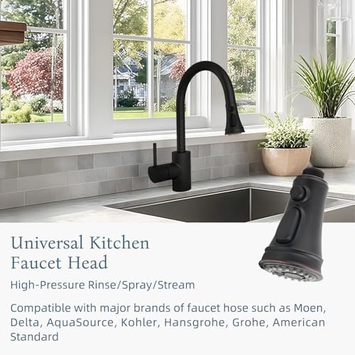 Universal Kitchen Faucet Head Replacement, 3 Modes Spray, Oil-Rubbed Bronze - Image 6
