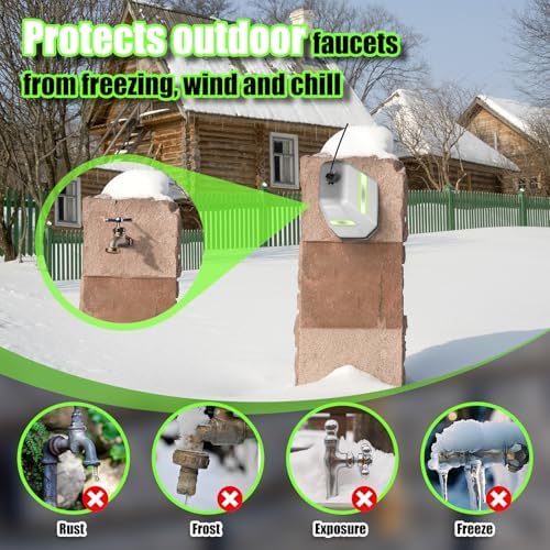 Aurelema 6 Pack Reflective Foam Faucet Covers Winter Freeze Protection for Outdoor Spigots Valves and Sprinklers Easy Install Insulation for Cold Weather Protection - Image 6