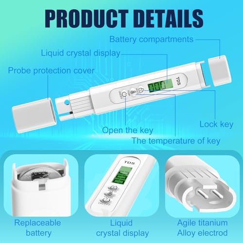The Latest Fashionable and Exquisite Appearance in 2025 (tds Meter Digital Water Tester), Temperature (° C/° F), Suitable for Outdoor Scenarios Such As Tap Water (Water Tester for Drinking Water) - Image 5