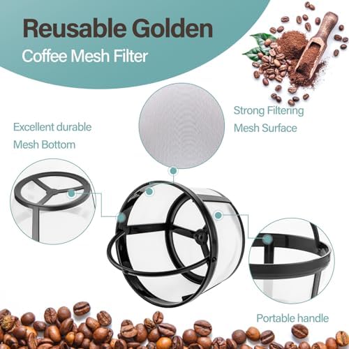 Prasacco Reusable Coffee Filters 4-8 Cup, Coffee Filter Basket Universal Coffees Filter Replacement Safety Nylon Mesh Reusable Filters for Coffees Makers and Brewers - Image 4