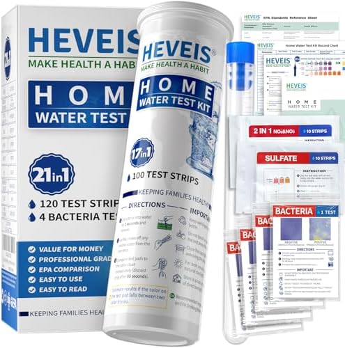 21-in-1 Home Water Test Kit for Drinking, Tap & Well Water - Easy to Read by HEVEIS