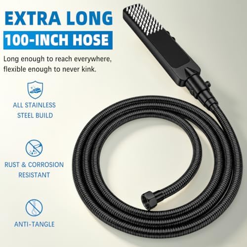 YDmeet High Pressure Dog Shower Attachment with ON/OFF Switch (Black) - Image 5