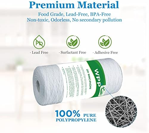 10" x 4.5" String Wound Sediment Filter, 20 Micron, 4-Pack - Image 4