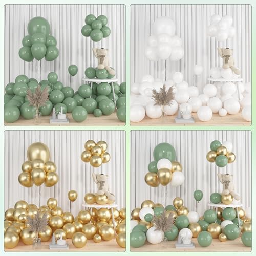 Amandir 153pcs Sage Green Gold Balloon Garland Arch Kit Different Sizes - Image 6