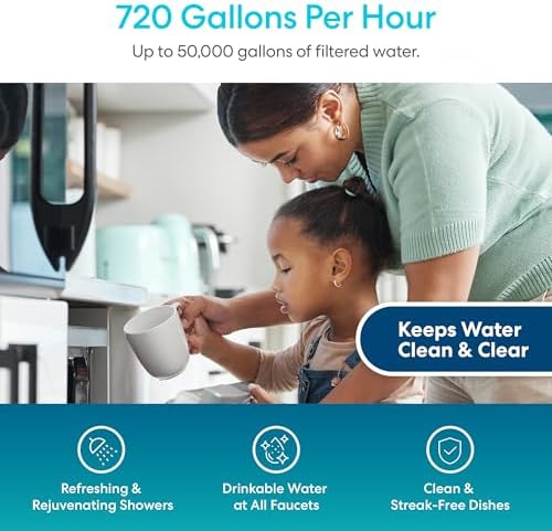 Brio Whole House Water Filter System w/Gauge & Fast-Flow Sediment Filter (5 Micron) 4.5" x 10" | Removes Dirt, Improves Taste & Protects Home Appliances | 720 GPH | 50,000 Gallons or 6 Months - Image 6