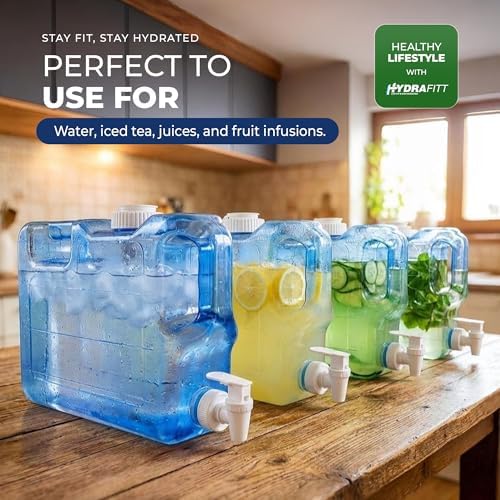 Refrigerator Water Dispenser 1.1 Gallon – Leak-Proof Slim Fridge Water Container with Spigot – BPA-Free Refillable Water Jug (Dark Blue) - Image 3