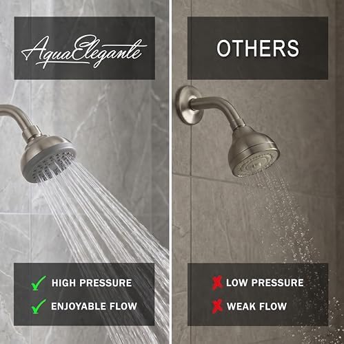 Aqua Elegante Pressure Boosting Shower Head - 1.8 GPM - Brushed Nickel - Image 2