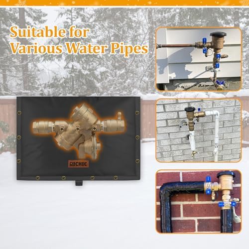 Backflow Preventer Insulated Cover (5°F) for Winter Freeze Protection, 21"W x 16"H Thickened Pressure Reducing Value & Well Pump Cover, Outdoor Waterproof Insulation Pouch for Sprinkler Valve, Black - Image 6