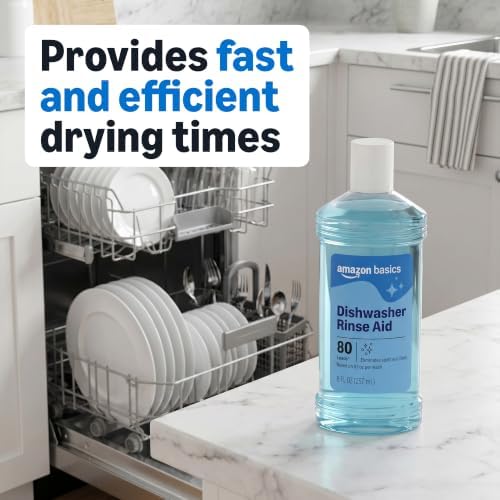 Amazon Basics Dishwasher Rinse Aid, Prevents Spots & Film, Enhances Drying, 8 Fl Oz - Image 2