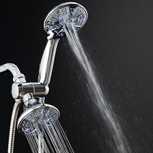 AquaDance for California - Premium High Pressure Antimicrobial 30-setting 3 Way Dual Handheld Shower Head Combo, Stainless Steel Hose, Water Diverter - Chrome Finish - Image 5