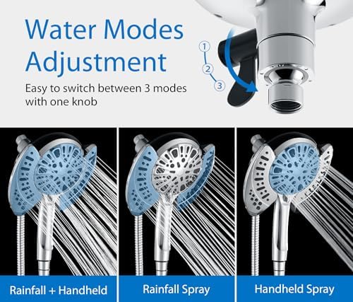 INAVAMZ 2 in 1 Shower Head with Handheld Combo High Pressure Silver 2.5 GPM - Image 3