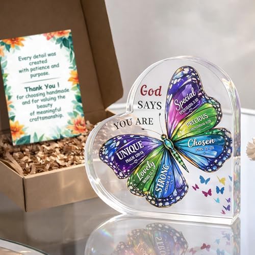 Mothers day Mom Gifts - Christian Gifts for Women Birthday, Butterfly Inspirational Gifts for Womenn, Friends, Mom, Sister, Girl, Coworker, Bible Verse Encouragement Decor, Religious Gift for Women Girls - Image 4