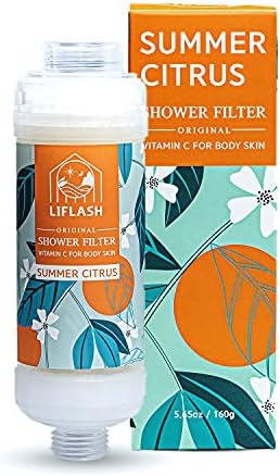 LIFLASH Vitamin C Shower Filter for Hard Water, Aromatherapy Softener Purifier, Help with Softer Skin and Hair Enhancement, for Universal Output Showerhead, Easy Installation (SUMMER CITRUS) by Betterinaflash