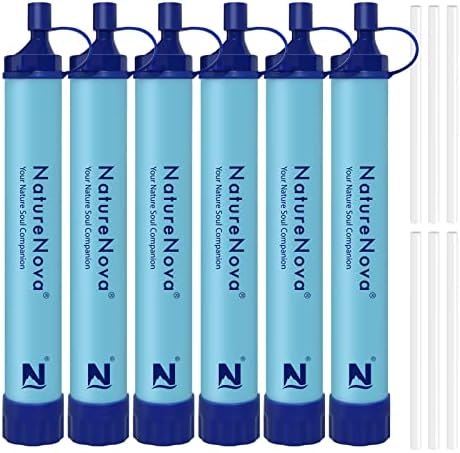 Personal Water Filter Straw Outdoor Portable Filtration Emergency Survival Gear Water Solutions Tactical Gear for Hiking Camping Accessories Travel Hunting Fishing Outing Backpacking by NatureNovaProducts