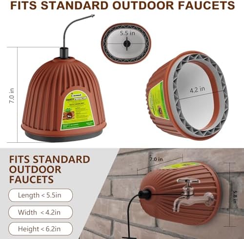 2-Pack Hose Bib Covers for Winter, Triple-Layer Foam & Reinforced Shell - Image 4