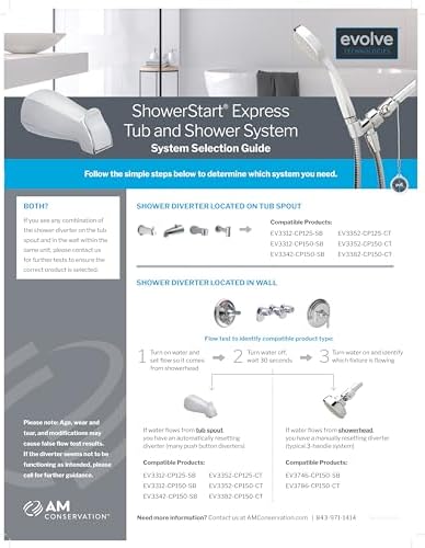 Evolve ShowerStart® Express Tubspout and Handshower Combo at 1.5 GPM Hot Water Saving System for In-Wall Diverters - Image 6