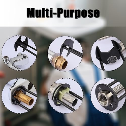 Multifunctional Kitchen Faucet Sink Basin Wrench, Kitchen Drain Tub Removal nut Plumbing Plumber, 8 in 1 and 14 in 1 Four-jaw Hex Wrench, for Tight Spaces Installation and Repairs Tools - Image 5