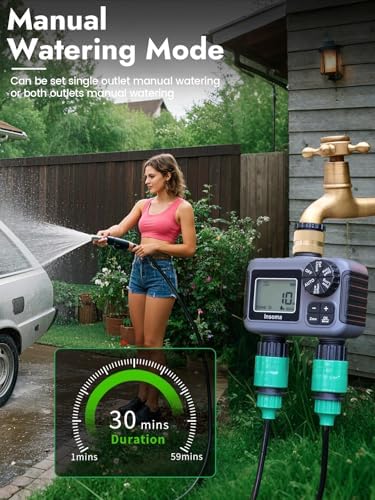 Insoma 2-Zone Water Timer for Garden Hose, Brass Inlet Sprinkler Timer - Image 4
