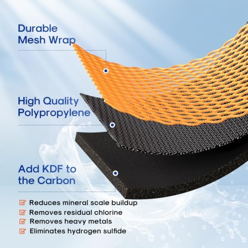 ICEPURE 1 Micron 4.5" x 10" CTO10BB-KDF Whole House Water Filter Coconut Shell Activated Carbon and KDF Heavy Metal Removal Water Filter Replacement for Home, 2PACK - Image 7
