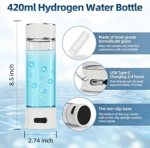 Hydrogen Water Bottle, 1500ppb Hydrogen Water Machine with SPE/PEM Technology, Alternative for Hydrogen Water Pitcher, Water Ionizer, Hydro Water Bottle for Health - Image 3