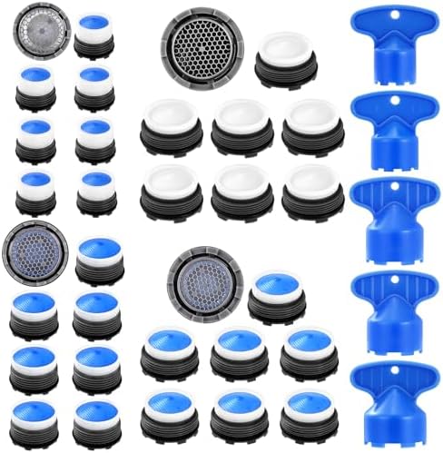 28 pcs Faucet Aerators with 5 Pcs Faucet Aerator Key Aerators Replacement Inserts for Sink M16.5 18.5 21.5 24 mm for Bathroom or Kitchen by Draupnir
