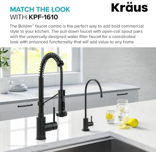 KRAUS Purita 100% Lead-Free Kitchen Water Filter Faucet in Matte Black, FF-100MB - Image 4